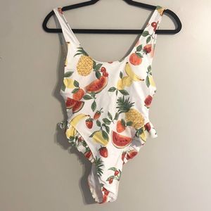 Forever 21 Fruit High Waisted One Piece Swimsuit